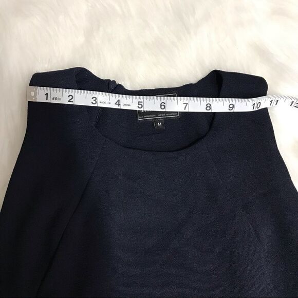 🦩 Wesc Navy Blue Sleeveless A-Line Dress‎ Medium knee length - Picture 3 of 16